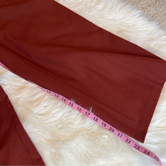 NWT Nine West Chestnut Lined Double Breasted Blazer & Cropped Wide Pants Suit - Picture 6 of 16